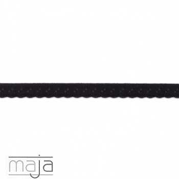 Elastisches Spitzen-Einfassband 12mm schwarz